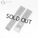 【美品】BREITLING ブライトリング 純正 ブラック アリゲーターストラップ 744P Dバックル 22mm-20mm | 240803