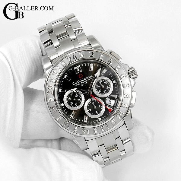 カール F ブヘラ パトラビのベゼルにダイヤ加工を致します