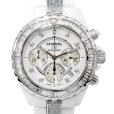 画像1: Chanel J12 Chronograph 41mm Baguette Diamond 9P/DIA Dial White Ceramic AT (1)