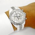 画像4: Chanel J12 Chronograph 41mm Baguette Diamond 9P/DIA Dial White Ceramic AT (4)