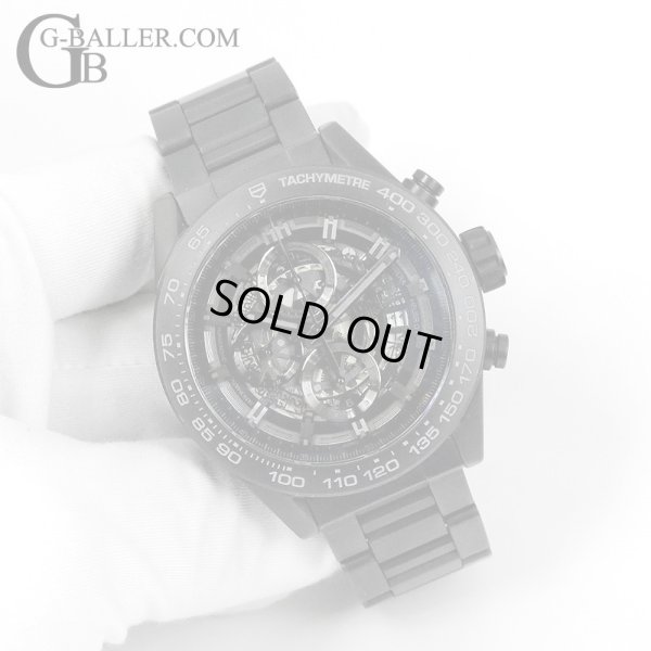 画像3: 【付属完備/極美品】TAG HEUER タグホイヤー カレラ ホイヤー01 セラミック スケルトン ブラック クロノグラフ CAR2A91.BH0742 45mm /  221112