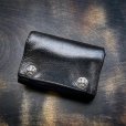 画像1: 【極美品】CHROME HEARTS クロムハーツ 3フォールド ウォレット ブラック ヘビーレザー | 241021 (1)