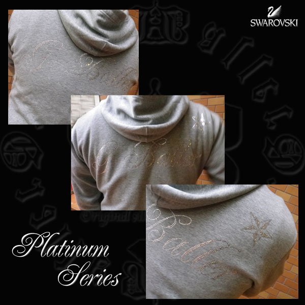 画像5: スワロフスキー　フーディー　クロス＆スター　G-BALLER PLATINUM SERIES　ホワイト　高級スワロを使用したＧボーラーオリジナルスワロフーディー