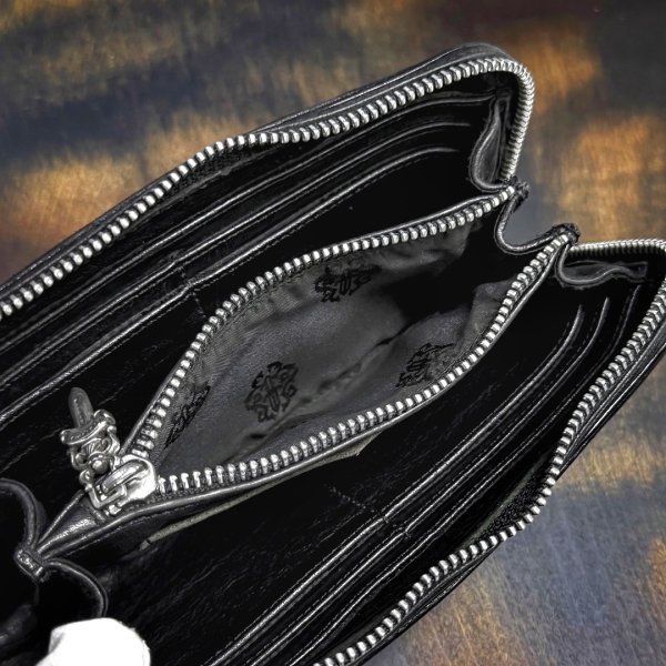 画像6: 【希少モデル / BOX付属】CHROME HEARTS クロムハーツ REC F ZIP BSフレア ラウンドジップ レザー ウォレット ブラック | 251110