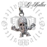 CHROME HEARTS 　TINY FOTI HARRIS TEETER 　，クロムハーツ　ハリスティータ　スカル　フルダイヤ　プラチナWG仕上げ　