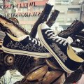 コンバース/CONVERSE　ファイアーパターン・FUCK スワロフスキー　カスタムスニーカー 