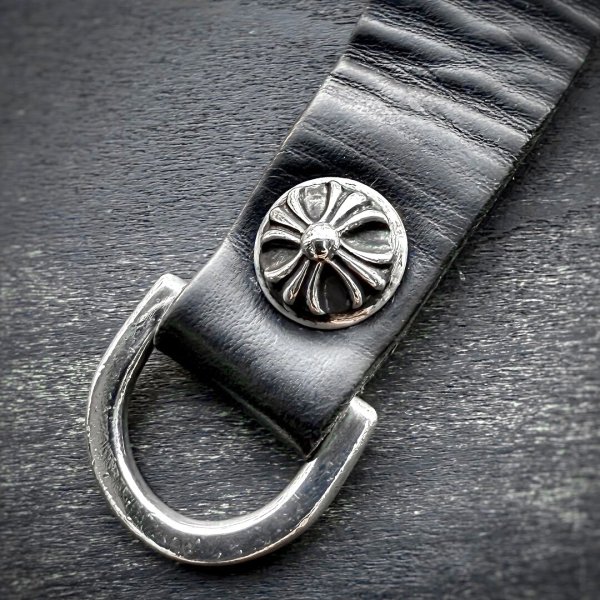 画像2: CHROME HEARTS クロムハーツ ベルトループ クロスボール Dキーリング ブラック | 251110