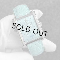 Cuervo y Sobrinos Prominente Date Ice Blue Dial & Leather Strap Diamond A1015