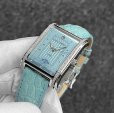 画像2: Cuervo y Sobrinos Prominente Date Ice Blue Dial & Leather Strap Diamond A1015 (2)