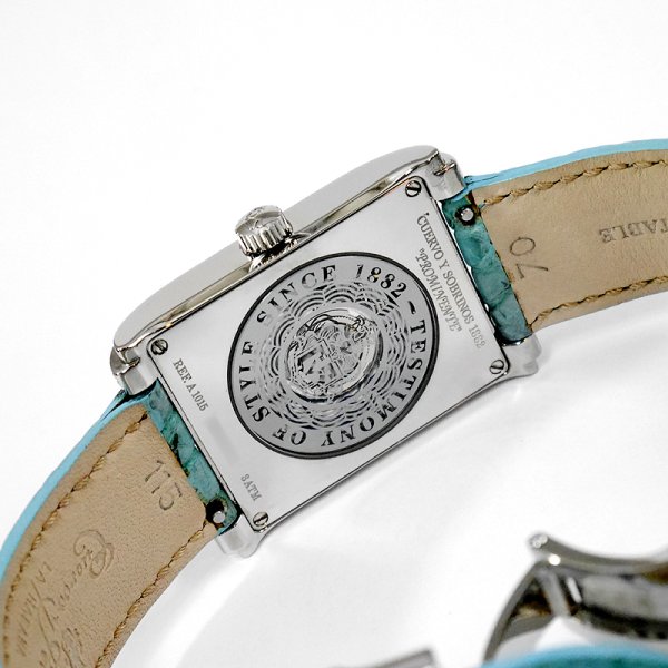画像8: Cuervo y Sobrinos Prominente Date Ice Blue Dial & Leather Strap Diamond A1015