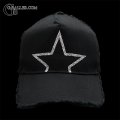 STAR ダメージコットン スワロCAP BLACK