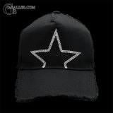 STAR ダメージコットン スワロCAP BLACK