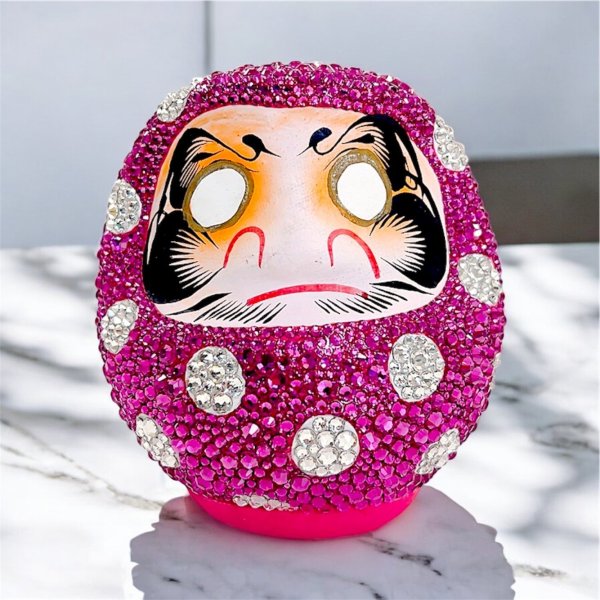 画像1: ダルマ DARUMA（Dot Pink）× スワロフスキー フルオーダー/カスタムオーダー 水玉 ドット柄