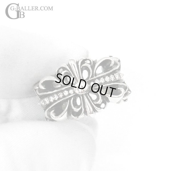 CHROME HEARTS ダブルフローラルクロスリング ダイヤ