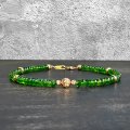 K18 CHROME DIOPSIDE イエローゴールド ブレスレット 天然ダイオプサイト（グリーン）