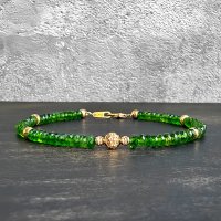 K18 CHROME DIOPSIDE イエローゴールド ブレスレット 天然ダイオプサイト（グリーン）