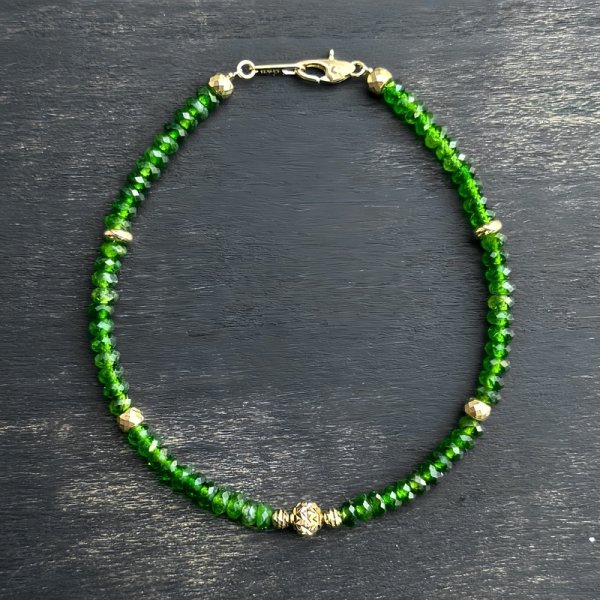 画像2: K18 CHROME DIOPSIDE イエローゴールド ブレスレット 天然ダイオプサイト（グリーン）