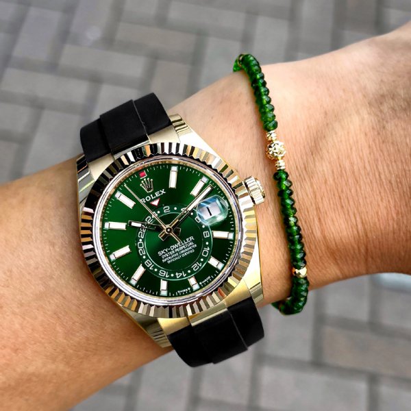 画像3: K18 CHROME DIOPSIDE イエローゴールド ブレスレット 天然ダイオプサイト（グリーン）