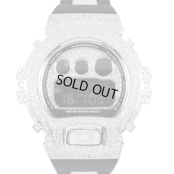 画像1: Casio G-Shock Custom by G-BALLER | DW6900 Rhodium Coating Center Bracelet Diamond