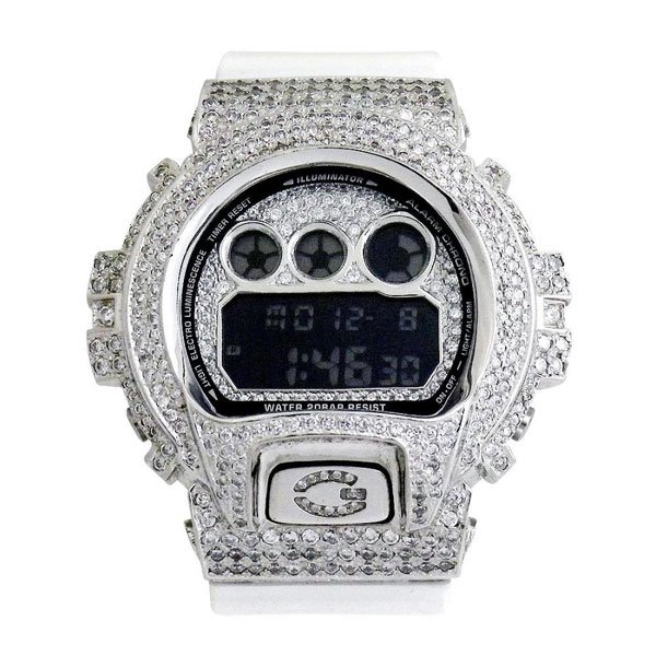 画像2: G-Shock Custom by G-BALLER | DW6900 Rhodium Coating Diamond