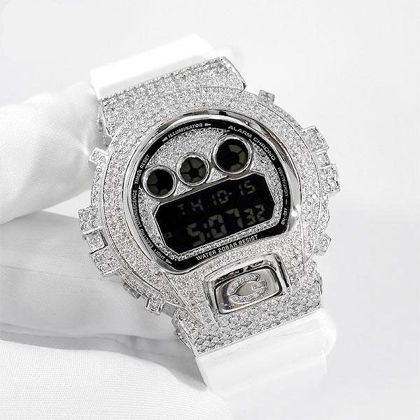 画像1: G-Shock Custom by G-BALLER | DW6900 Rhodium Coating Diamond