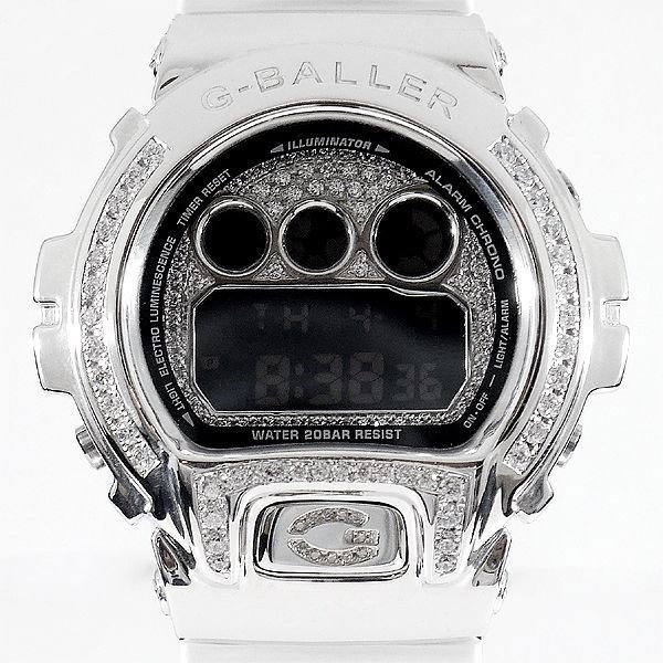 画像2: G-Shock Custom by G-BALLER | DW6900 DoubleLine Rhodium Coating Diamond