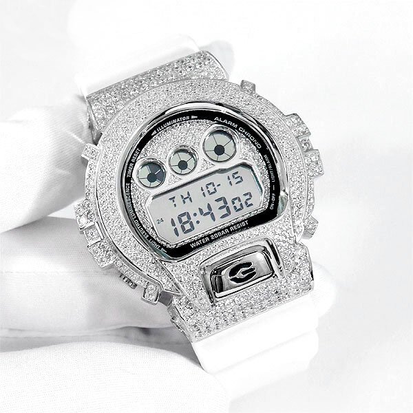 画像1: G-Shock Custom by G-BALLER | DW6900 Mirror Dial Rhodium Coating Diamond
