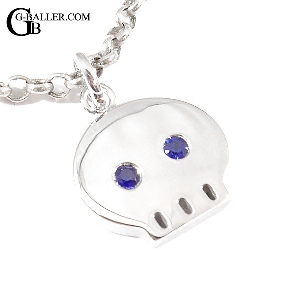 ドクロネックレス サファイア