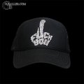 FUCK YOU グラフィック ハンドサイン スワロCAP 黒 メッシュ
