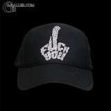 FUCK YOU グラフィック ハンドサイン スワロCAP 黒 メッシュ