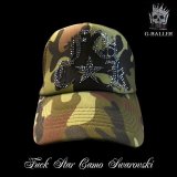 カモフラ　ＣＡＰ　ＦＵＣＫ　スター　迷彩　スワロキャップ　ブラック　