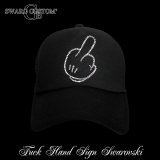 FUCK ハンドサイン スワロ キャップ スワロフスキー CAP