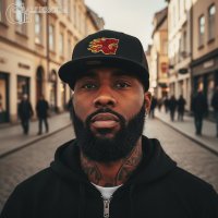 FLAME"G" スワロCAP 黒 イニシャルオーダー
