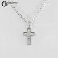 画像1: SJX DIAMOND CROSS CHARM K18 WG Ｍサイズ ダイヤペンダント ネックレストップ クロス 十字架 /2359 (1)