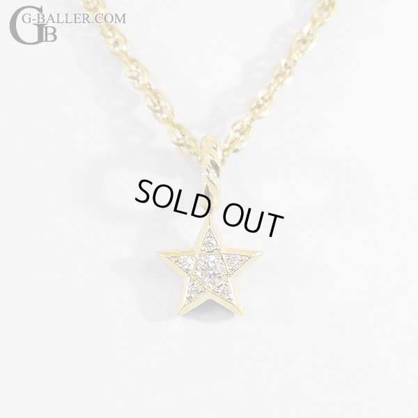 画像1: SJX DIAMOND STAR CHARM K18 YG 6ZC0136 ダイヤペンダント ネックレストップ スター 星 /2359