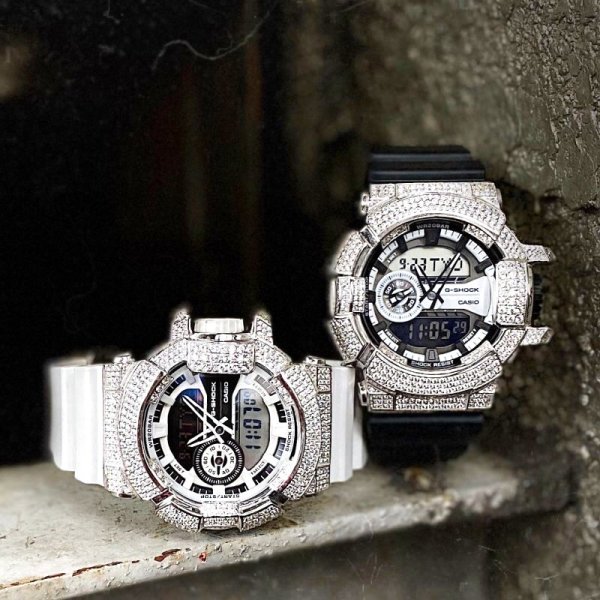 画像7: G-SHOCKカスタム GA-400-1 パンダ ハイパーカラーズ パヴェダイヤ 本体SET