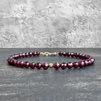 K18 GARNET イエローゴールド ブレスレット 天然ガーネット