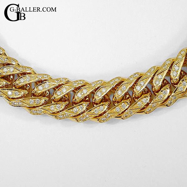 画像3: 【新品/在庫】K18 喜平ブレスレット ダイヤ 80g 6面ダブル 20.5cm