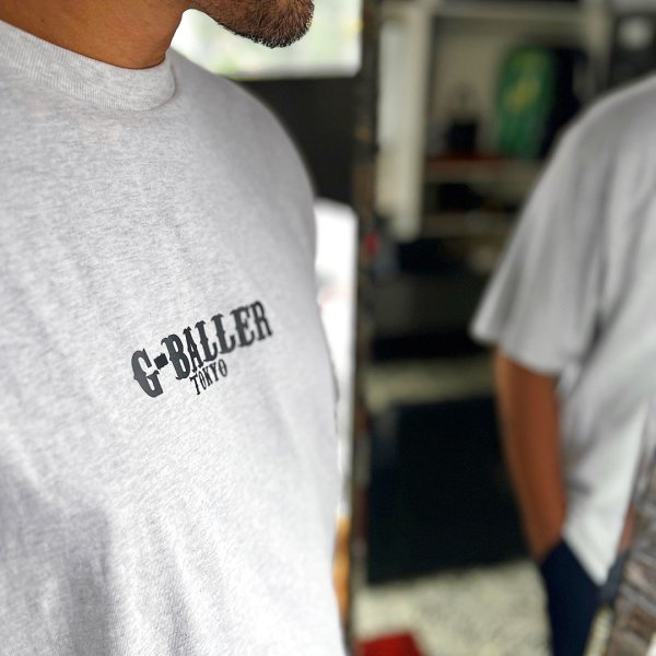 画像1: G-BALLER TOKYO Heavy Weight T-Shirt 5.6oz Gray "プリントロゴ"