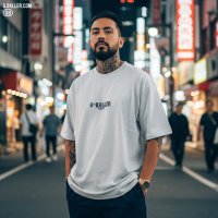G-BALLER TOKYO Heavy Weight T-Shirt 5.6oz Gray "プリントロゴ"