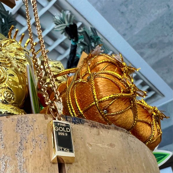 画像3: K18 ゴールドバーインゴット ペンダントトップ ネックレス イエローゴールド/Goldbar