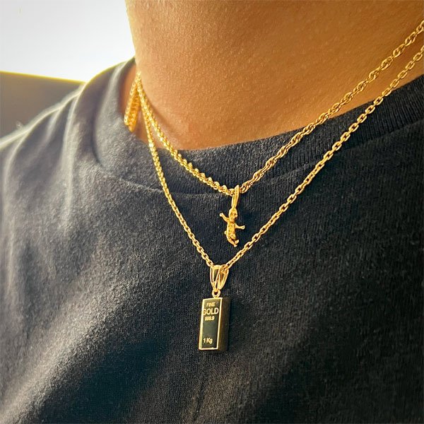 画像7: K18 ゴールドバーインゴット ペンダントトップ ネックレス イエローゴールド/Goldbar