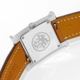 画像8: Hermes H Wath PM HH1.210 Pave Diamond White Dial Gold Brown Leather Strap