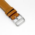 画像7: Hermes H Wath PM HH1.210 Pave Diamond White Dial Gold Brown Leather Strap