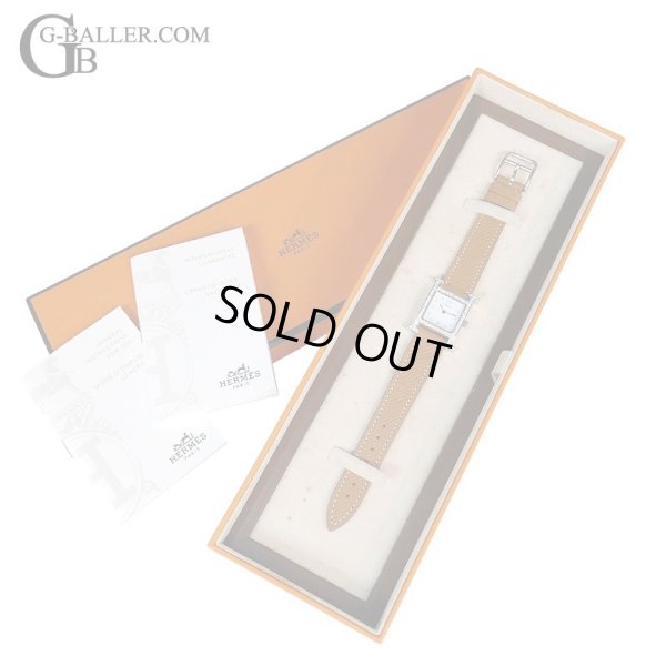 画像8: 【付属完備 / 新品レザーベルト】HERMES エルメス Hウォッチ PM HH1.210 白文字盤 ゴールドブラウン レザーストラップ | 240802