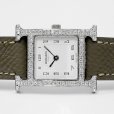 画像3: Hermes H Wath HH1.210 Pave Diamond White Dial Greige Leather Strap