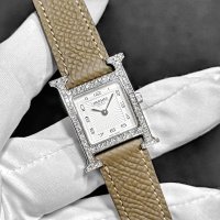 【付属完備 / 新品レザーベルト】HERMES エルメス Hウォッチ HH1.210 白文字盤 グレージュ レザーストラップ | 250502