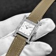 画像2: 【付属完備 / 新品レザーベルト】HERMES エルメス Hウォッチ HH1.210 白文字盤 グレージュ レザーストラップ | 250502 (2)