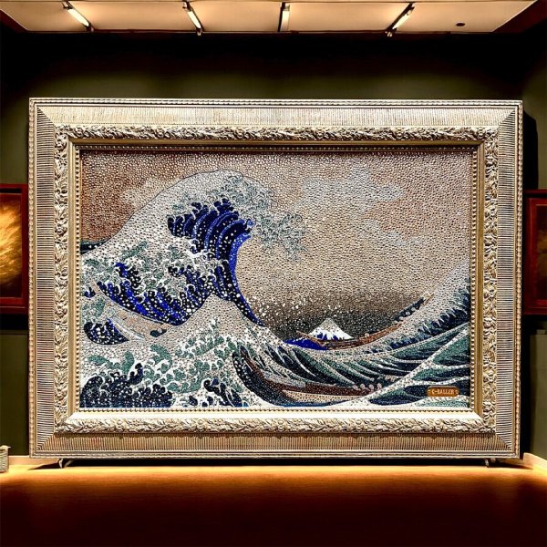 画像2: G-BALLER ART | Hokusai Katsushika "Thirty-six Views of Mount Fuji-The Great Wave off Kanagawa" Rhinestone Art