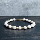 K18 HOWLITE ブレスレット ハウライト イエローゴールド 天然石　Unisex